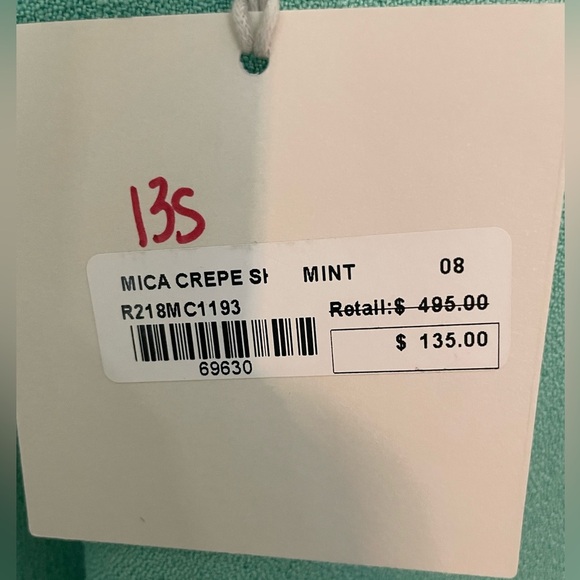 Tibi NWT Mica Crepe Dress with Buckle Detail, Shirred Neck NYC Designer‎ - Picture 4 of 10